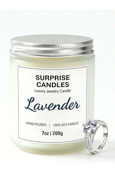 Generic 7oz Lavender Surprise Jewelry Candle - Hidden Adjustable Ring (Value ...