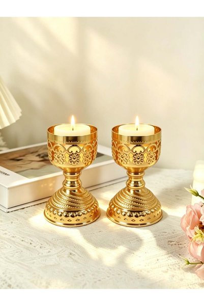 Generic 2Pcs Hollow‑out Candle Holders, European‑Style Props for Candlelight ...