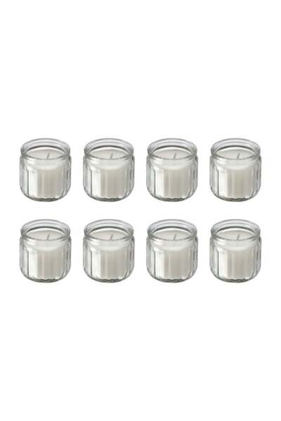 Generic 8-Piece Scented Glass Candle Set – Vanilla, Pale Beige, 12-Hour Burn