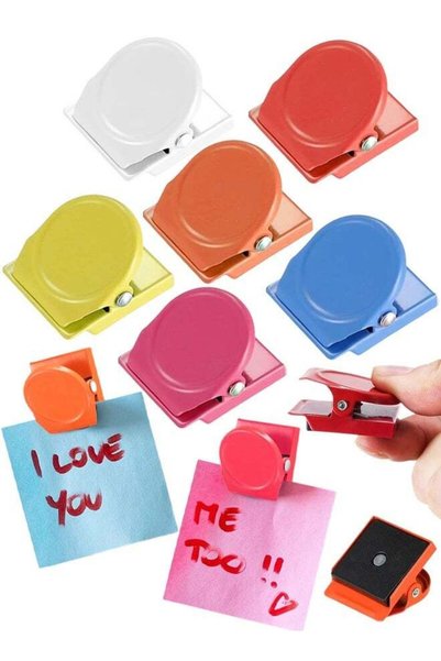 Generic 6 PCS Fridge Magnetic Clips, Colorful Strong Whiteboard Magnets For W...