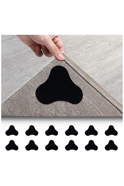 Generic KASTWAVE Rug Gripper Rug Tape 12 Pcs Double Sided Anti Curling Non Sl...