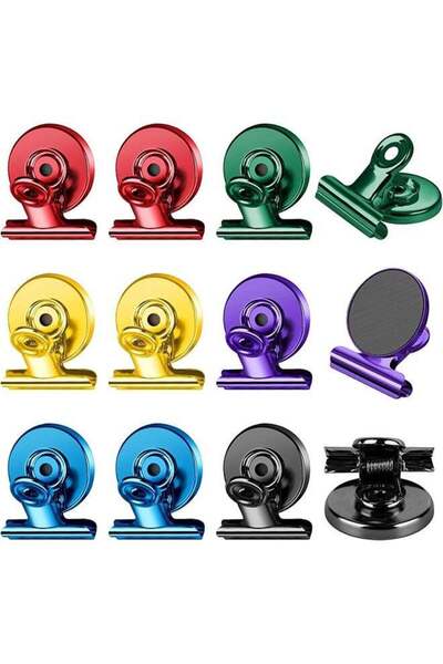 Generic 12 Pack Magnetic Clips for Picture Hanging and Photo Display, Strong ...