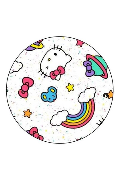 Generic Kitty Printed Fridge Magnet White/Purple/Pink 5.5cm