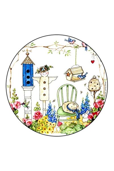 Generic Cartoon Printed Fridge Magnet White/Green/Blue 5.5cm