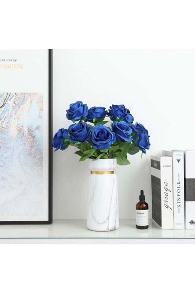 Generic Artificial Silk Rose Flowers, Single Stem Lifelike Fake Roses, 10 Pie...