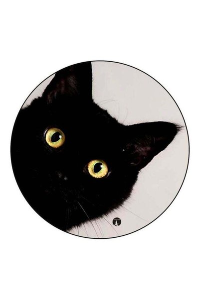 Generic Cat Printed Fridge Magnet Grey/Black/Yellow 5.5cm