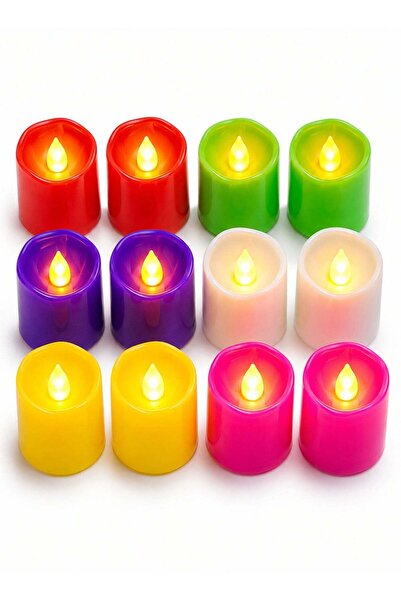 Generic 12-Pack Flameless Flickering LED Tea Light Candles with Batteries Inc...