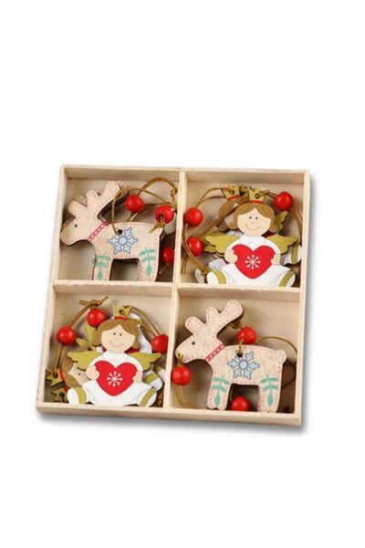 Generic Wooden Christmas Ornaments Hanging Christmas Tree, Wall, Window and D...