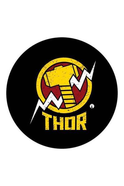 Generic Thor Printed Fridge Magnet Black/Yellow/White 5.5cm