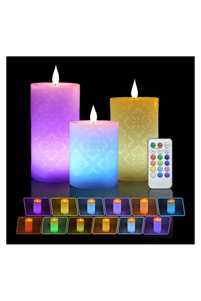 Generic 3PCS Electric Candles, Color Changing Flameless Candles with Remote, ...