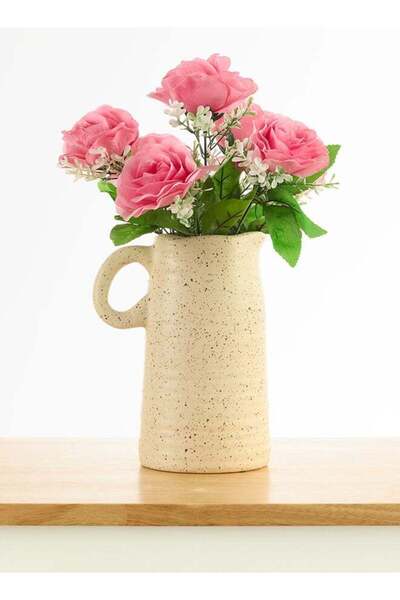 Generic Rose 3pc Flower Bunch with 21 buds – Dark Pink | 45cm Artificial Flow...