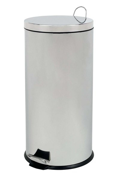 EK BINS Step Trash Bin | Glossy Stainless Steel Finish | Groove Pedal | Dustb...