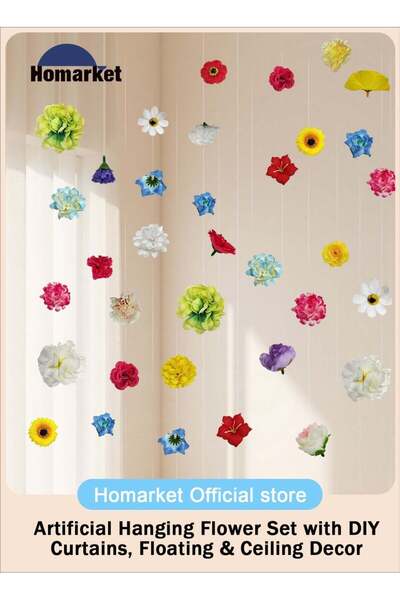 Generic 26PCS Artificial Hanging Flower Set with DIY Curtains, Floating & Cei...