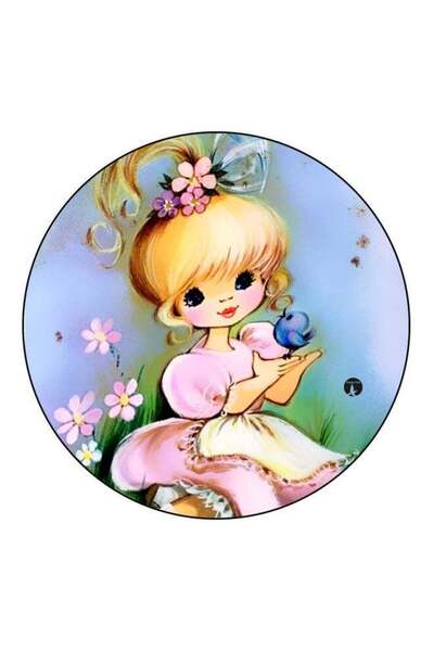 Generic Cartoon Printed Fridge Magnet Pink/Blue/Green 5.5cm