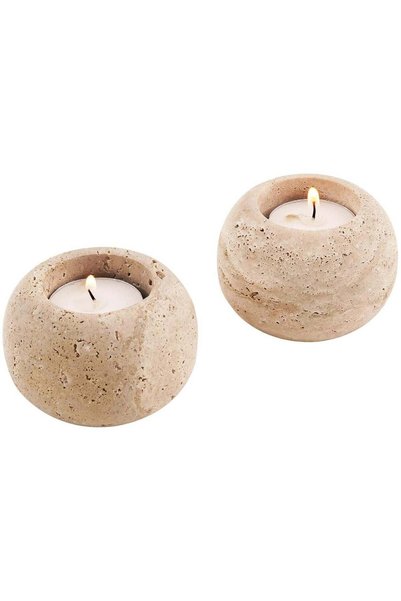 Generic Travertine Tealight Candle Holders 4 Inch Stone Votive Candles Holder...