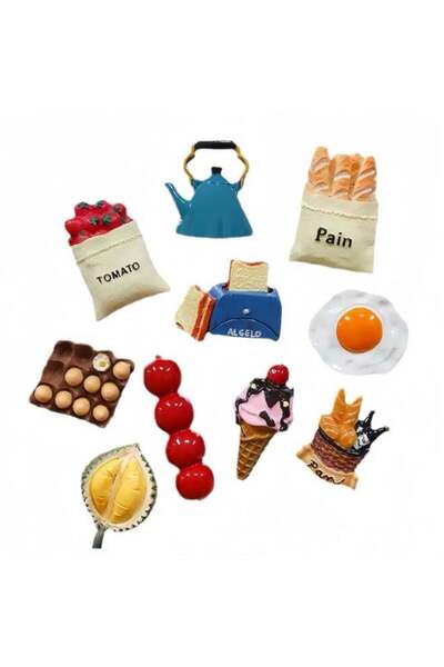 Generic 10 Pcs Fridge Magnets Set, 3D Resin Magnet Refrigerator Stickers, Lov...