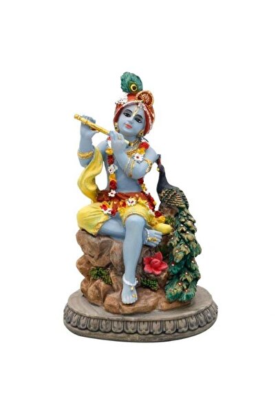 Generic alikiki Hindu God Krishna Statue - 5.5”H India Lord Krishna Idol Play...