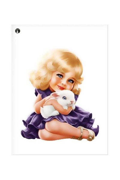 Generic Girl Themed Metallic Plate White/Purple/Beige 20x15cm