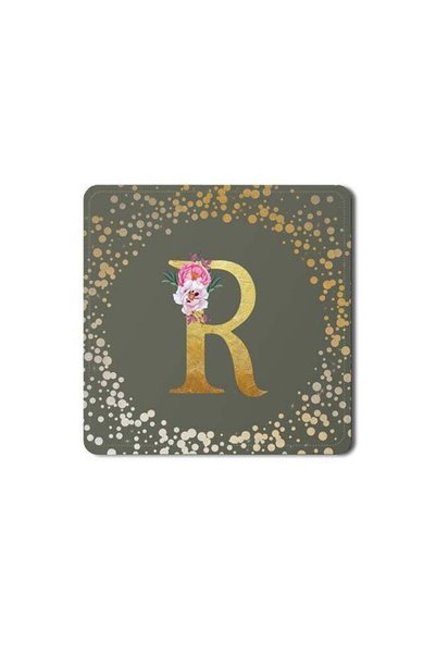 Generic 2 Pack Designer Leather Coasters Mat for Beverage Drinks- Custom Mono...