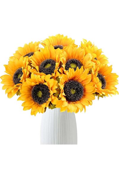 Generic Fake Sunflowers Artificial Flowers Large Long Stems Artificial Sunflo...