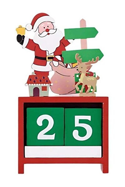 Generic Christmas Wooden Countdown Desk Calendar – Reusable Holiday Block Cal...