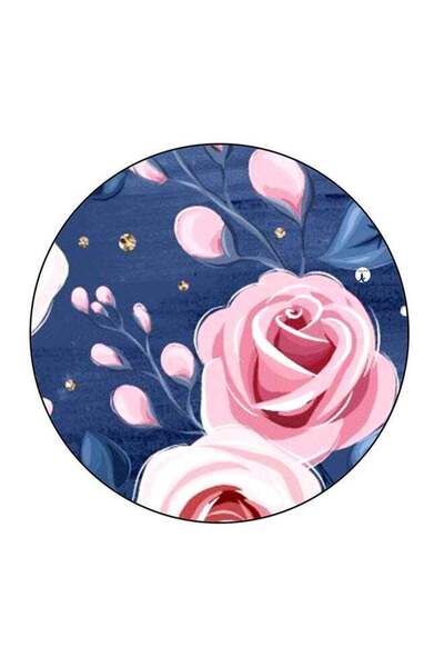 Generic Flower Printed Fridge Magnet Blue/Pink 5.5 x 5.5cm
