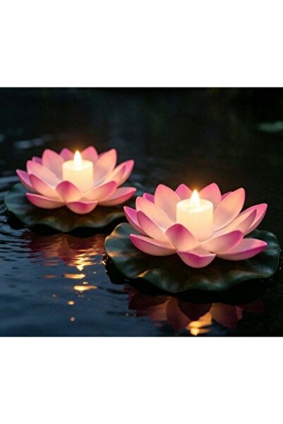 Generic 2 Pakcs Floating LED Lotus Flower Lights, 18CM Artificial Waterproof ...