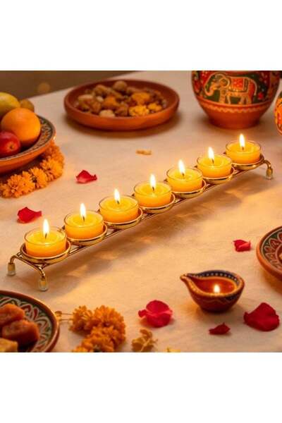 Generic 7 Cups Diwali Diya Candle Holder Indian Pooja Items Decorative Diwali...