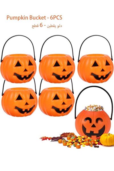 Generic Pumpkin Candy Buckets 6-PCS Plastic Pumpkin Buckets Pumpkin Candy Bag...