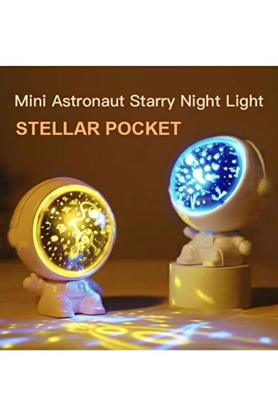 Generic Mini Astronaut Projector Night Light, ABS Cute Space Lamp with 3 Colo...