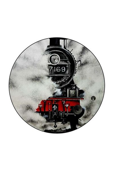 Generic Steam Train Printed Fridge Magnet Grey/Black/Red 5.5cm