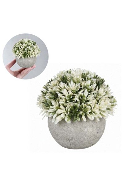 Generic Artificial Potted Plant Mini Topiary Ball Small Fake Greenery in Pot ...