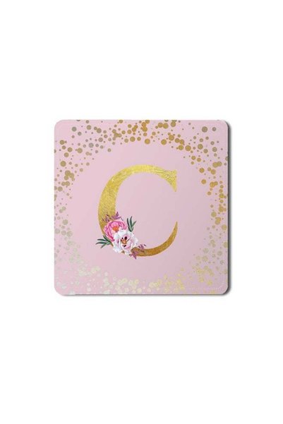 Generic 2 Pack Designer Leather Coasters Mat for Beverage Drinks- Custom Mono...