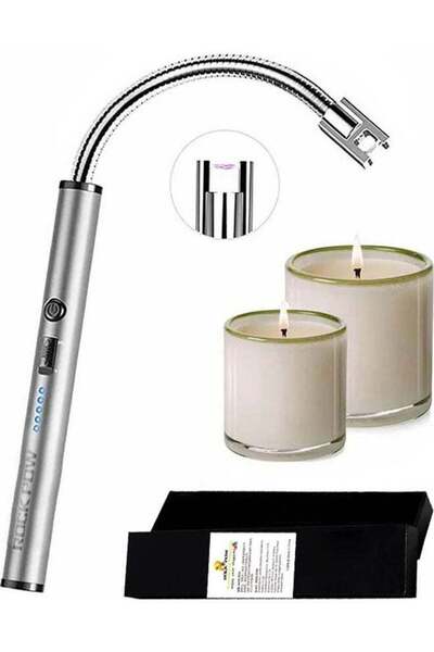 Generic 2-Piece USB Rechargeable Electric Lighter Silver