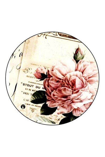 Generic Floral Printed Fridge Magnet Pink/Green/Beige 5.5cm