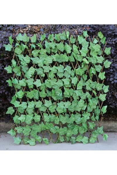 Generic FFD Bamboo Wooden Fence with Artificial Plants Green Ivy Leaf Expanda...