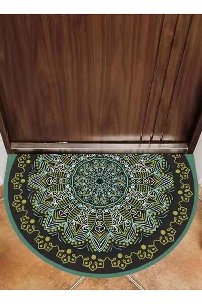 Generic Mandala Green Half Round Door Mat Semi Circle Rug Half Moon Doormat |...