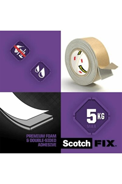 ™ Scotch-Fix™ Ayna Montaj Bandı - 4496W-1950-P, Max 5 kg (19mm x 1,5m)