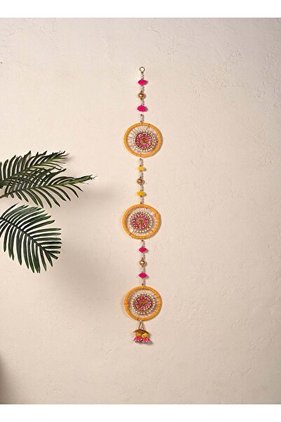 Generic Madhoor Wheel Drop Decorative Latkan Door Hanging Yellow Pink for Diw...