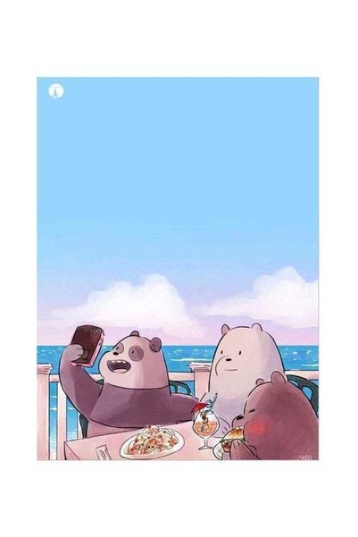 Generic Bear Themed Metallic Plate Blue/Brown/Pink 20x15cm