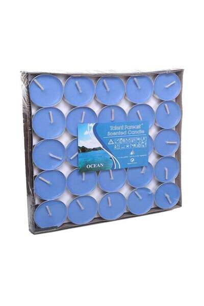 Generic 50-Piece Tea Light Scented Candle Set Blue 7x7inch