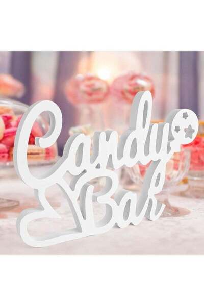 Generic TPGP Candy Bar Decorative Wood White Decorative Lettering