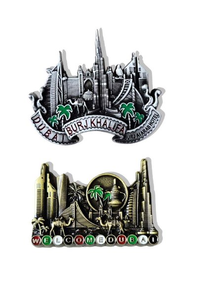 Generic Decorative Dubai Landmark Magnets (2-Pack) made from quality metal wi...