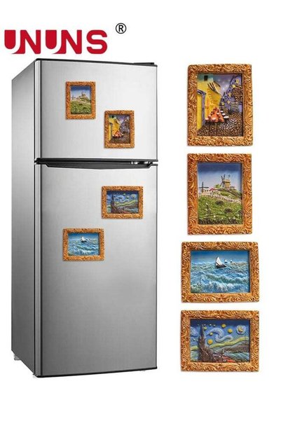 Generic Fridge Magnets,4pcs Creative Refrigerator Magnets,Famous Paintings 3D...