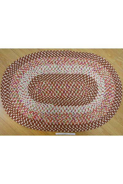 Generic GOLD MANTIS Braided Oval Area Rug 60×90cm – 100% Cotton, Handmade Rev...
