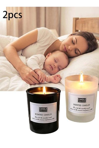 Generic 2-Pack Natural Scented Candles Gift Set | Oil Aromatherapy Candle in ...