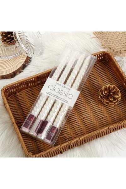 Generic 10-inch conical spiral candles, 4-piece conical candle set, 8-hour bu...