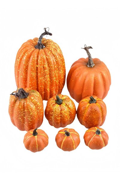 Generic Package of 8 Pcs Large Assorted Sizes Autumn Harvest Orange Artificia...