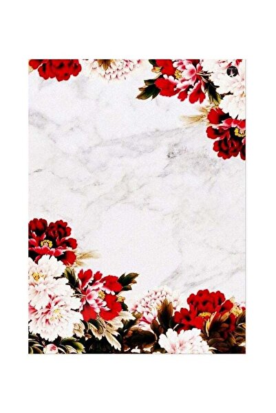 Generic Flowers Theme Printed Plate White/Red/Green 20x15cm