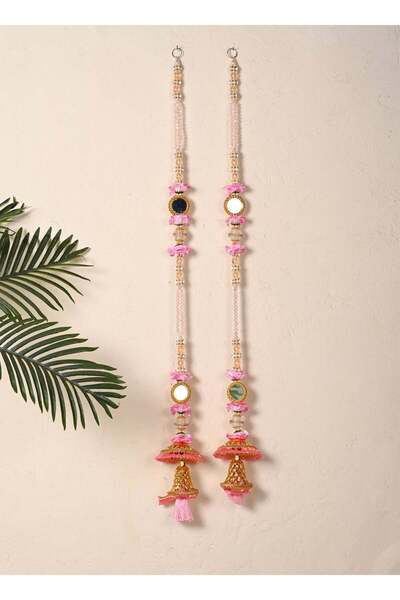 Generic Madhoor Mirror Jhumka Decorative Latkan Door Hanging Pink for Diwali,...